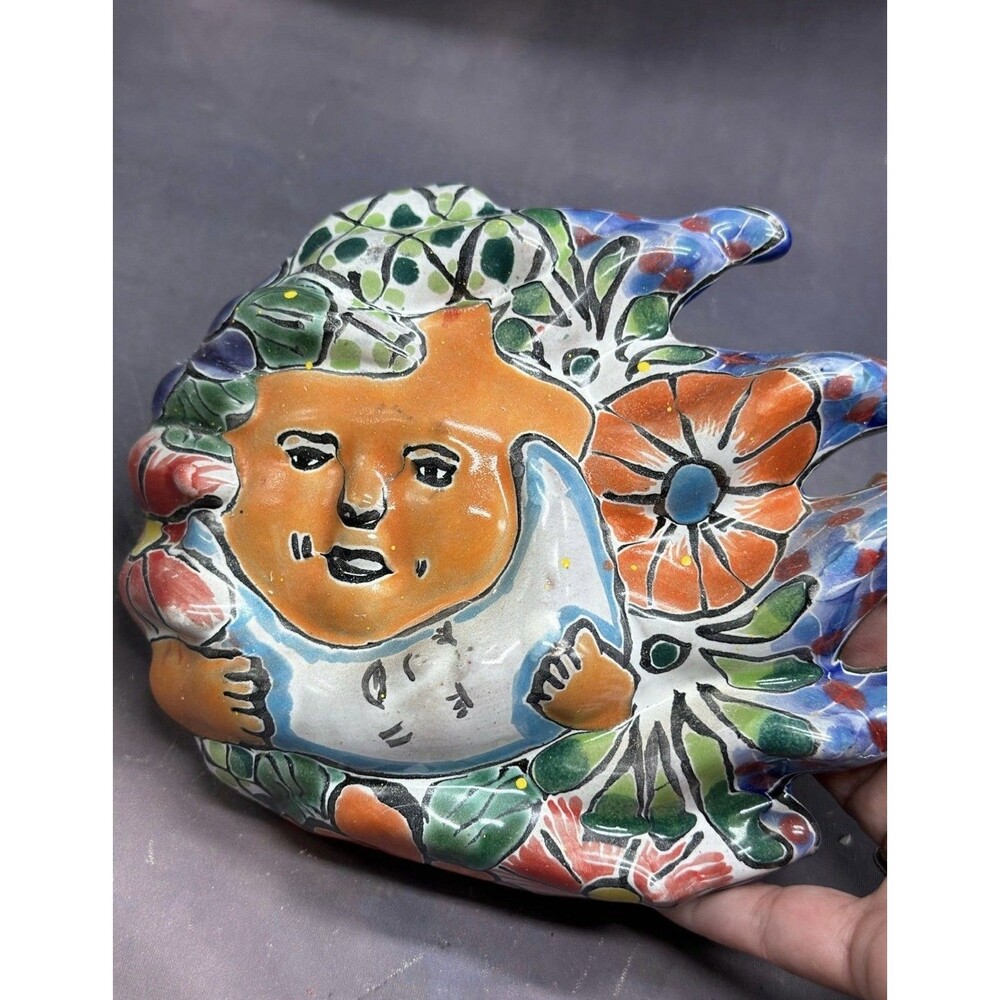 Celestial Talavera Pottery Anel Mexico Pottery Wall Anthropomorphic